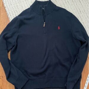 Polo by Ralph Lauren Men's dark navy quarter zip sweater size x-large